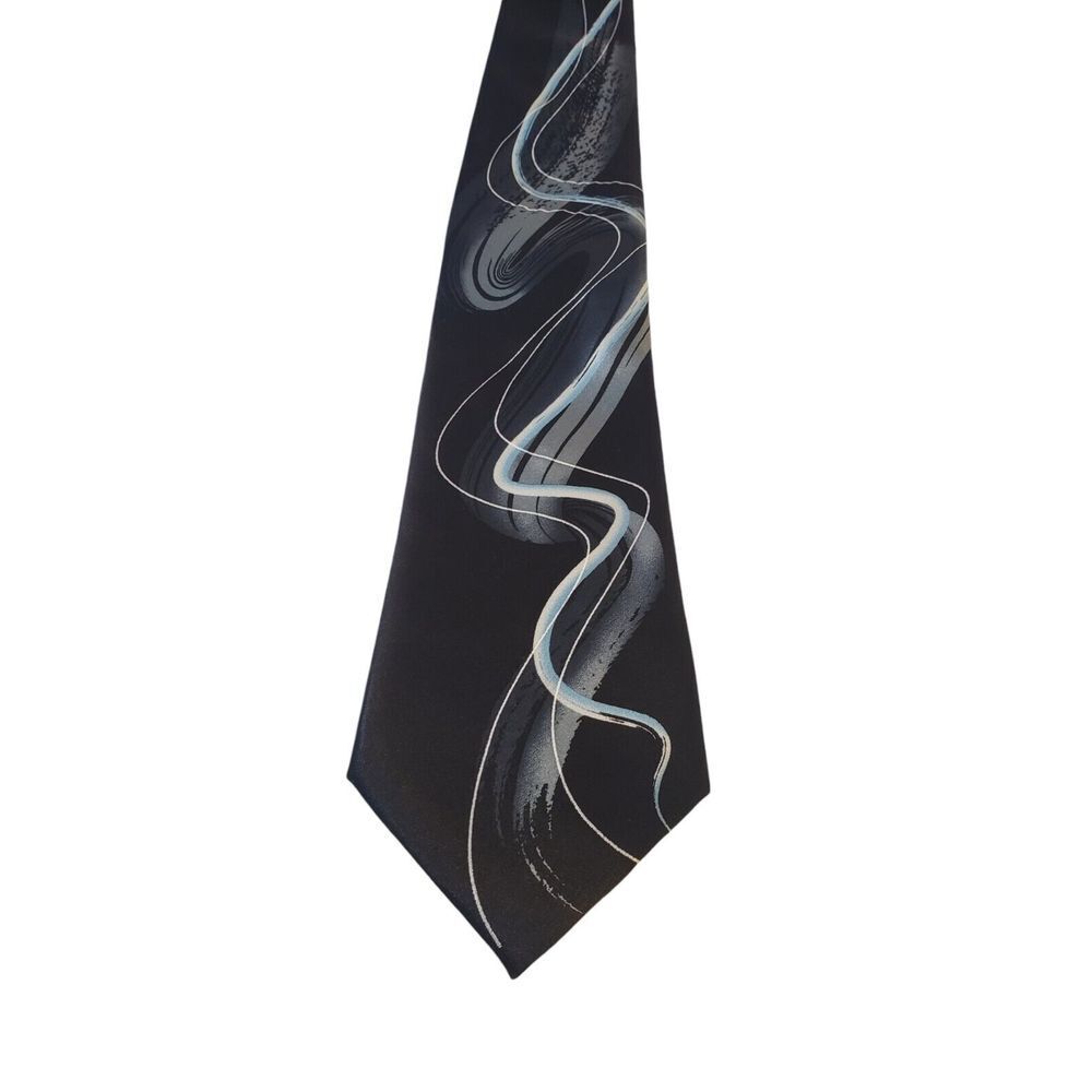 NWT Garcia 'Liquid‎ Torso' Neck Tie Mens Black Abstract Collection 63 Artwear